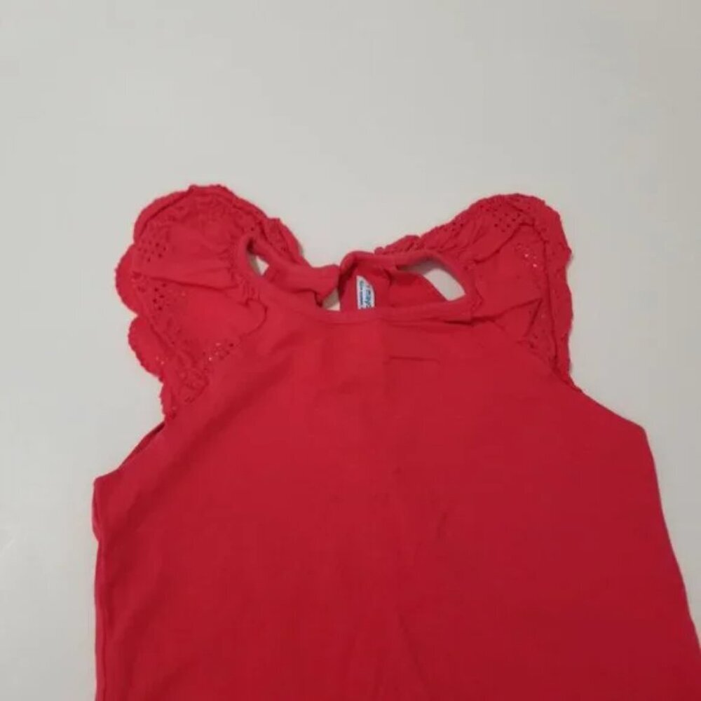 Mayoral little girl Red eyelet detail shoulders tank top size 7 (F18) - Picture 8 of 8